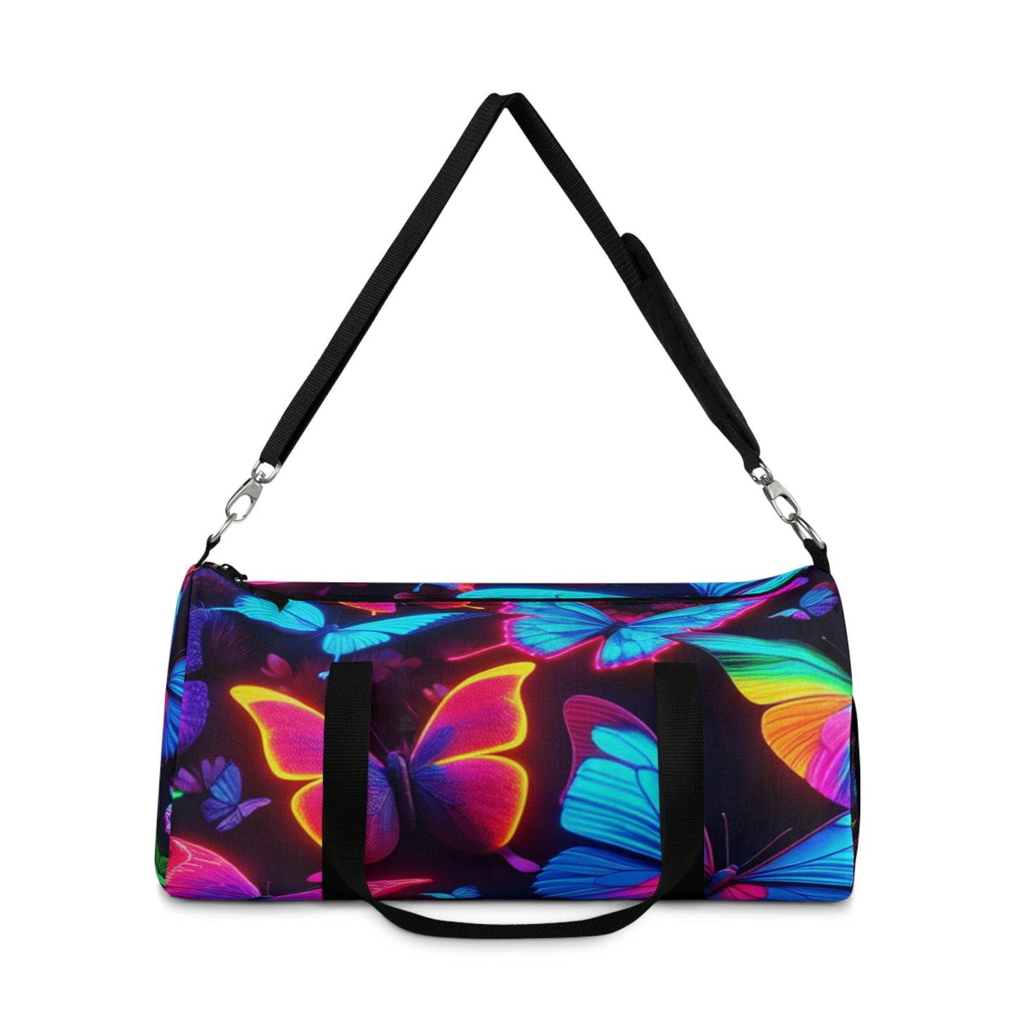 "Explosion of Color" - Neon Butterflies Duffle Bag