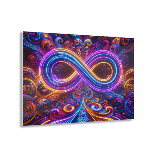Cosmic Vibrancy. Trippy infity Pattern 1/4" Glossy Acrylic Art