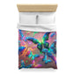 Giovanni de la Prata. - NEON Butterflies Microfiber Duvet Cover