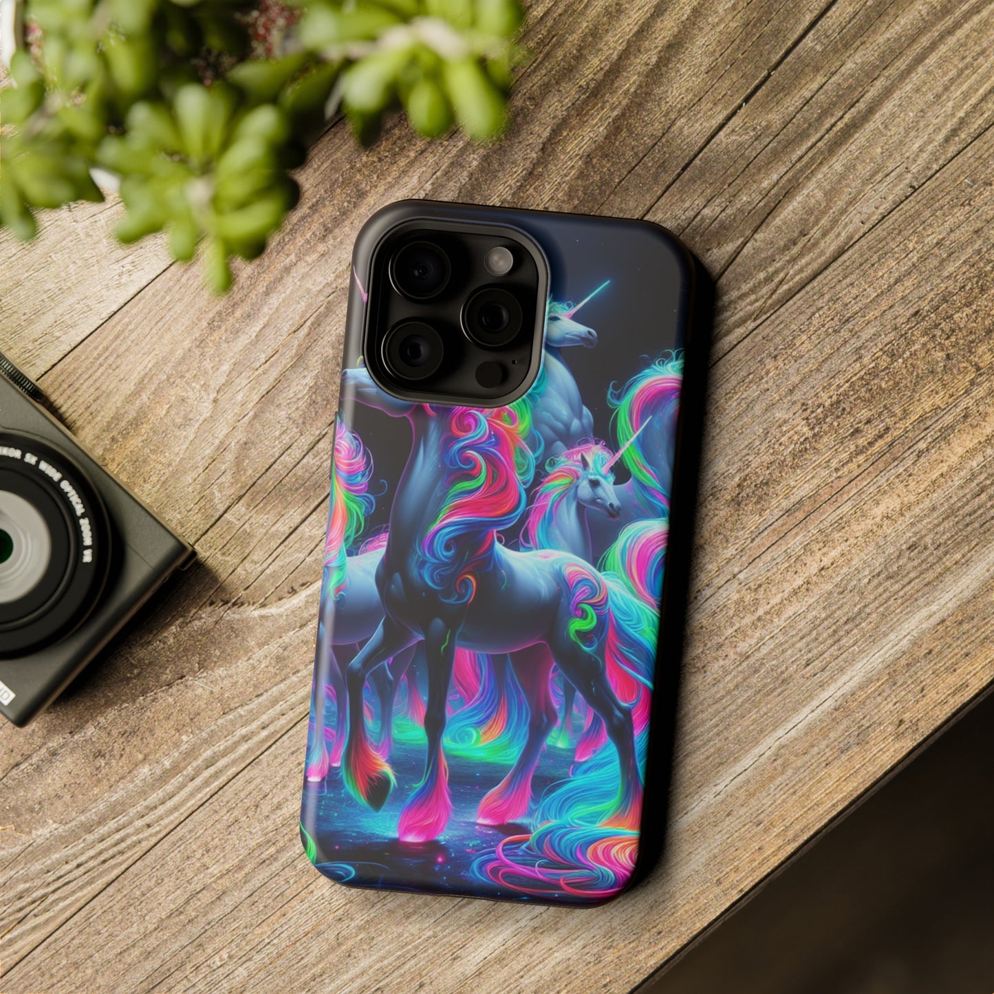 Neon Unicorn Prism. Neon Unicorns Premium Art Magsafe Magnet Tough IPhone 13 14 15 Pro Plus Max and Mini in Matte and Glossy Phone cases