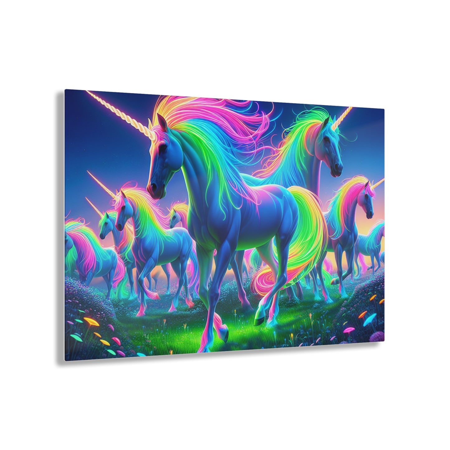 Neon Unicorn Spectacle NEON Unocrons Art 1/4" Glossy Acrylic Art