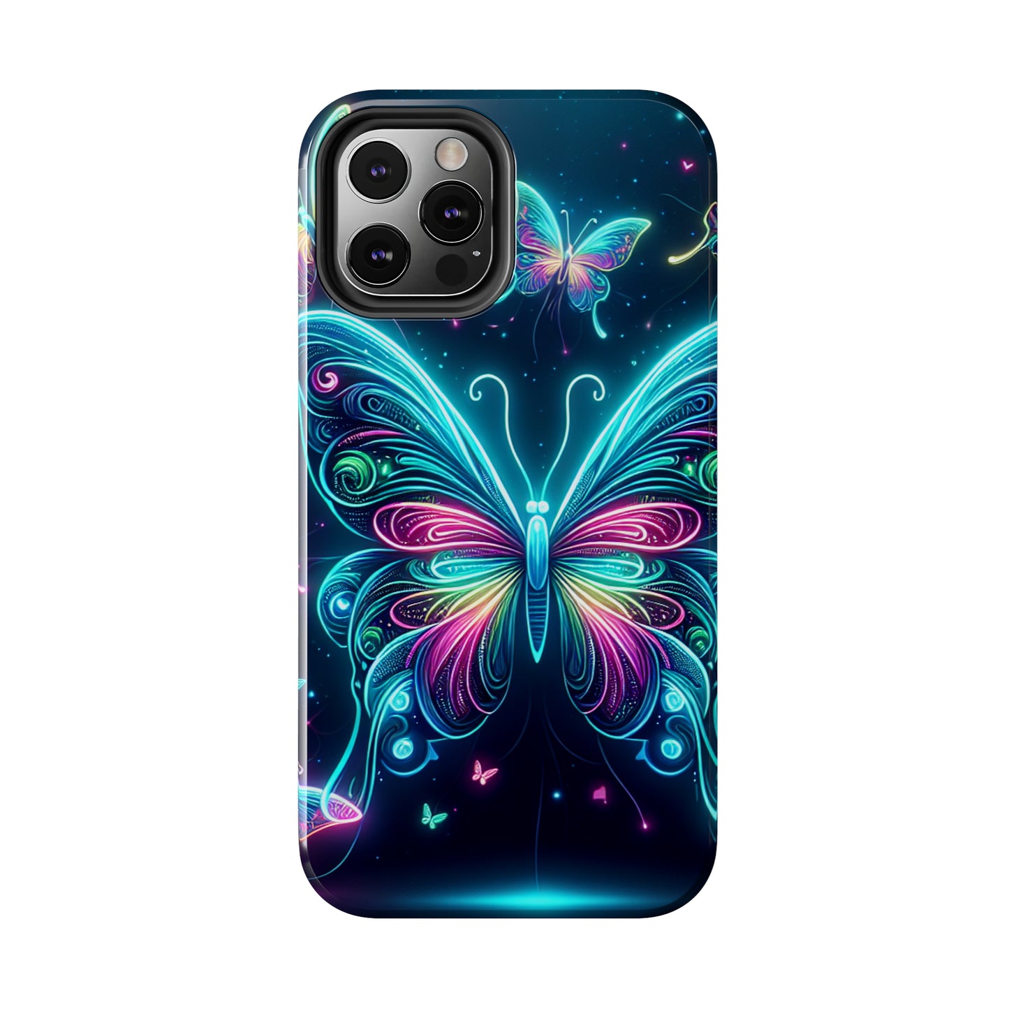 "Neon Butterfly Glo-Rama" NEON Butterflies Tough Phone Case Iphone 6 7 8 9 10 11 12 13 14 SE X XR XS Pro Max Mini Plus