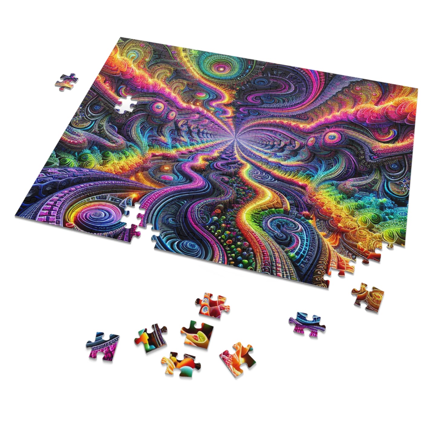VibNeoInfinity. - Neon Trippy Infinity Patterns Puzzle 30, 110, 252, and 1000 Pieces