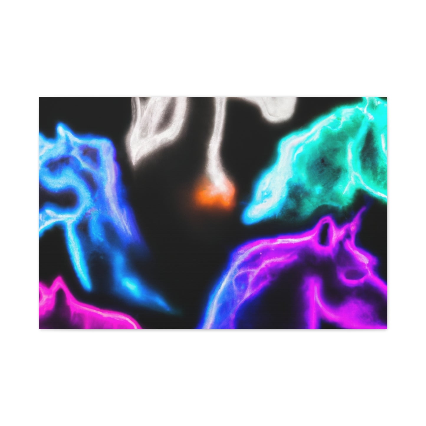 "Neon Harmony" NEON Unicorns Art Canvas