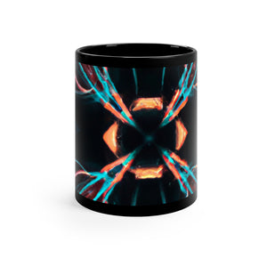 Vibrant Neon Infinity Whirls. Trippy Infninty Patterns 11oz Black Mug