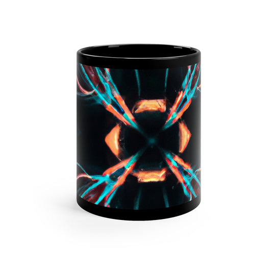 Vibrant Neon Infinity Whirls. Trippy Infninty Patterns 11oz Black Mug