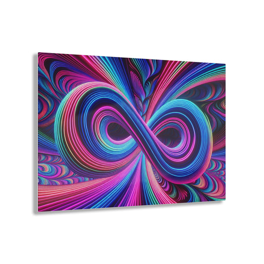 Cosmic Geometrica Splendor. Trippy infity Pattern 1/4" Glossy Acrylic Art