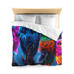 Adolphus van Borcken - NEON Owls Microfiber Duvet Cover
