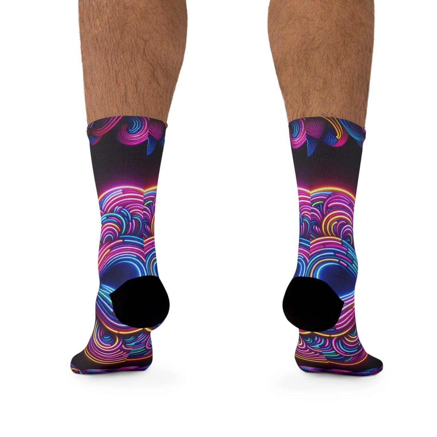 TDB Vibrant Neonic Infinity Visuals Trippy Recycled Poly Socks