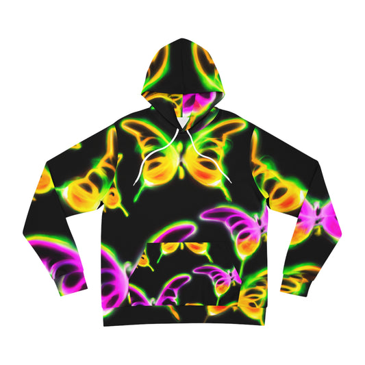 Neon Rainbow Flight - Butterflies AOP Hoodie