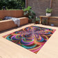 Neon Infinity Splatter-scape. Infinity Patterns Outdoor Rug