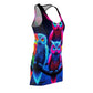 Neon Nocturnal Rainbow! Neon Owls Racerback Dress