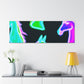Vivid Nocturnal Unicorns. NEON Unicorns Art Canvas