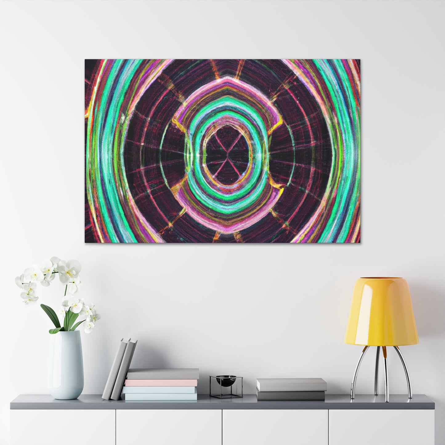 Electric Cosmic Confetti. Trippy Infinity Patterns Art Canvas