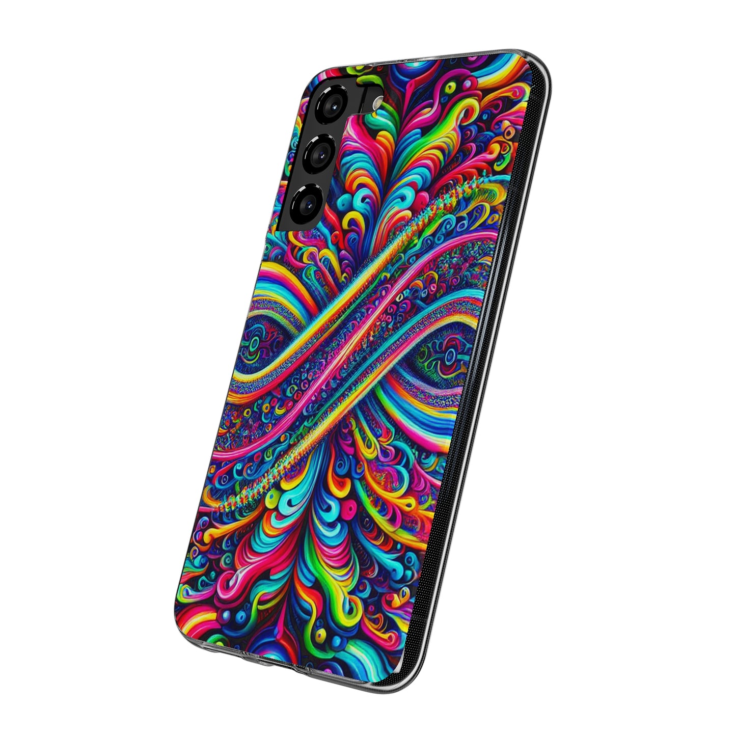'Infinite Neon Illusion' Infinity Patterns Art Polycarbonate Phone Case