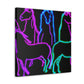 Vibrant Neon Unicornscape. NEON Unicorns Art Canvas