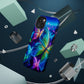 'Serene Spectacle of Neon Butterflies' Neon Butterflies Premium Art Magsafe Magnet Tough IPhone 13 14 15 Pro Plus Max and Mini in Matte and Glossy Phone cases