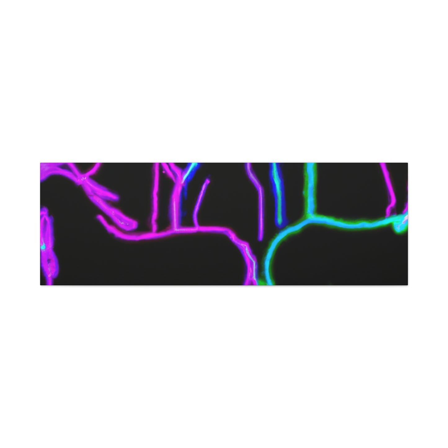 Vibrant Neon Unicornscape. NEON Unicorns Art Canvas