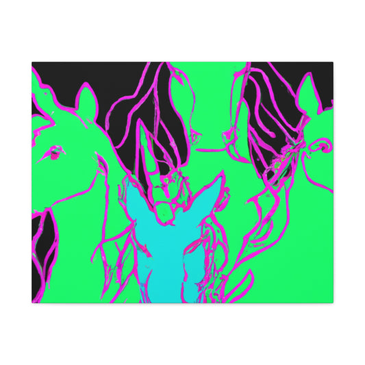 "Fantasy of Neon Lights" NEON Unicorns Art Canvas