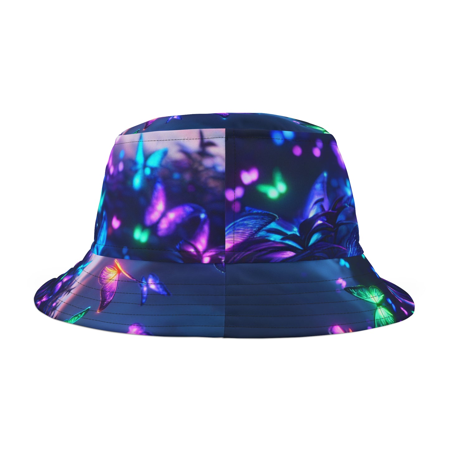 Neon Splendor Pollination Neon Butterflies Bucket Hat