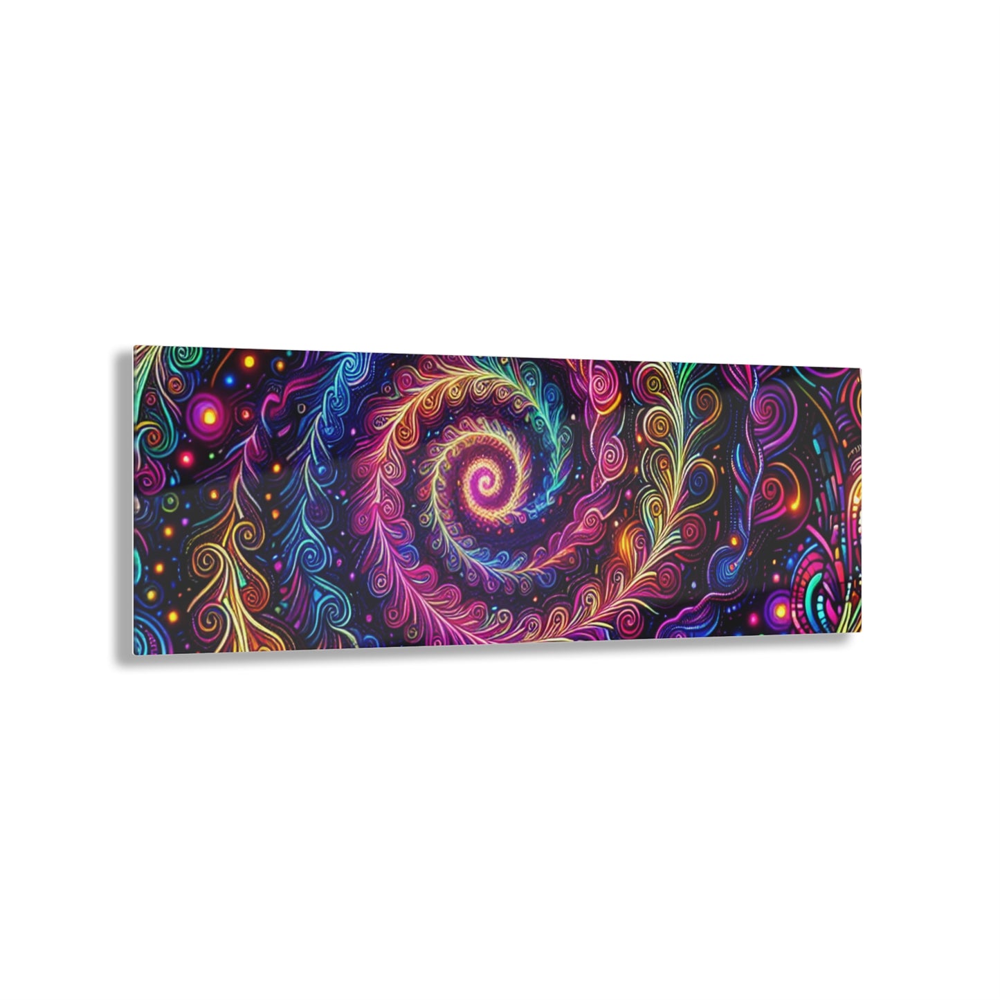 Vibrant Infinity Voyage. Trippy infity Pattern 1/4" Glossy Acrylic Art