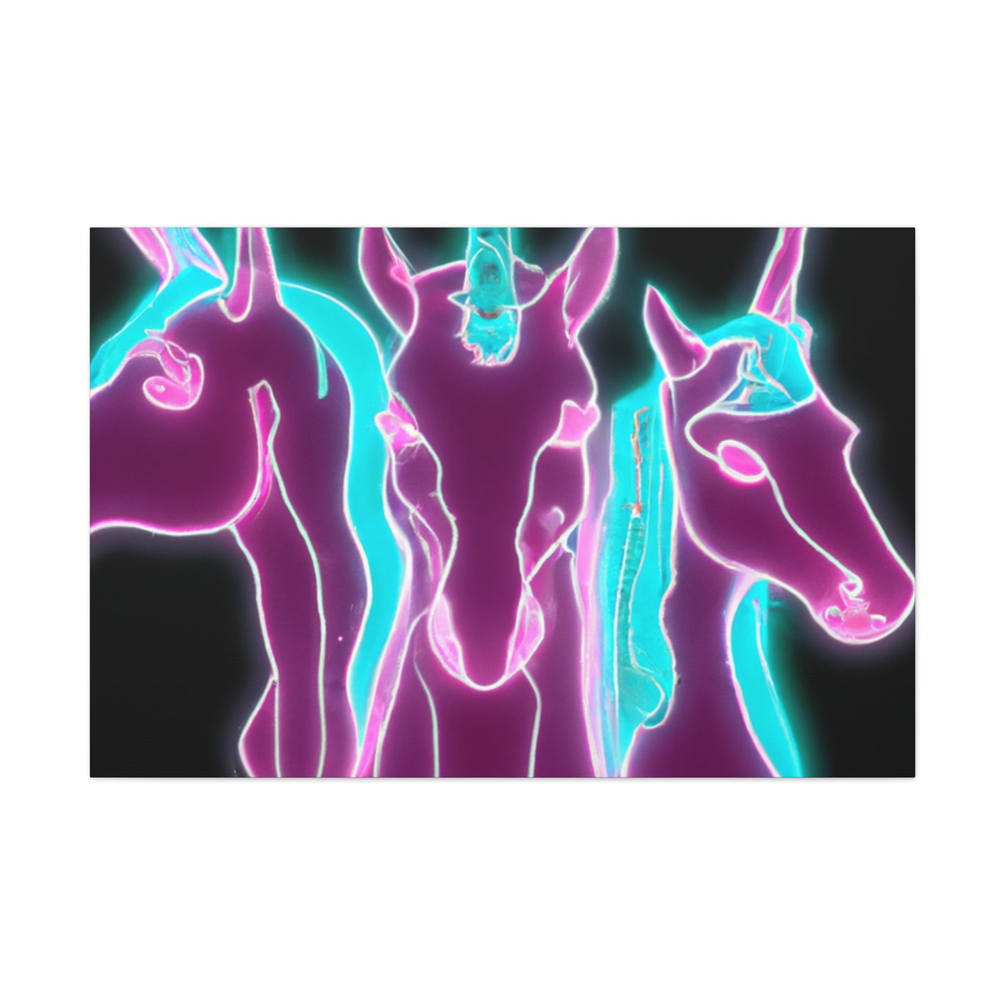 "Neon Unicorn Posse" NEON Unicorns Art Canvas