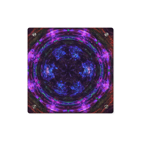 Cosmic Glo-Wave Haze. Trippy Infinity Patterns Acrylic Art Panel