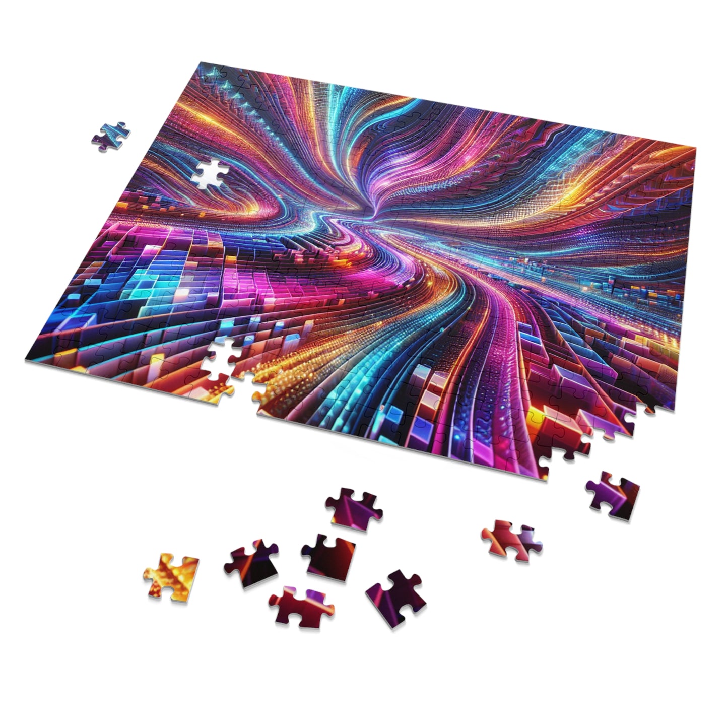NeonInfinityVibe. - Neon Trippy Infinity Patterns Puzzle 30, 110, 252, and 1000 Pieces