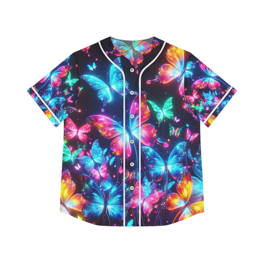 Neon Butterfly Swarm Splatter. Neon Butterflies Womans Jersey
