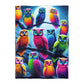Felipeo da Pintorelli - NEON Owls Microfiber Duvet Cover
