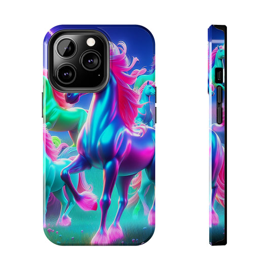 "Rainbow Dreams in Neon" NEON Unicorns Tough Phone Case