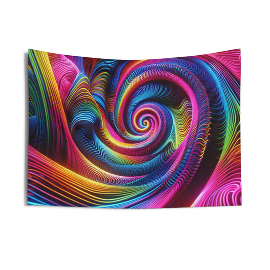 Neon Infinity Vortex Infinity Patterns Art Tapestry