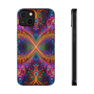 Vibrant Trippy Neon Infinity Swirls Infinity Patterns Art Polycarbonate Phone Case