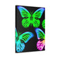 "Neon Dreamweavers". Neon Butterflies  Art Canvas
