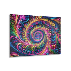 Neon Infinity Infinity Prismatic Vortex Trippy infity Pattern 1/4" Glossy Acrylic Art