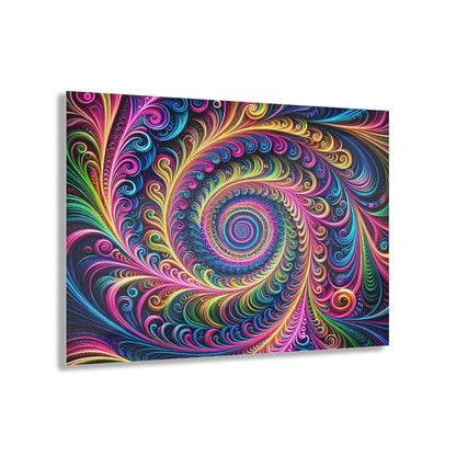 Neon Infinity Infinity Prismatic Vortex Trippy infity Pattern 1/4" Glossy Acrylic Art