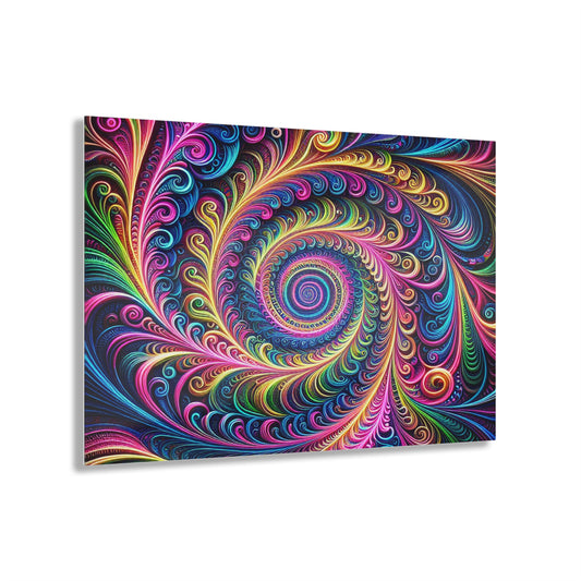 Neon Infinity Infinity Prismatic Vortex Trippy infity Pattern 1/4" Glossy Acrylic Art