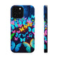 "Scintillating Swirls of Neon Butterflies" Neon Butterflies Premium Art Magsafe Magnet Tough IPhone 13 14 15 Pro Plus Max and Mini in Matte and Glossy Phone cases