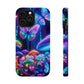 Neon Ecstasy. Neon Butterflies and Mushrooms Premium Art Magsafe Magnet Tough IPhone 13 14 15 Pro Plus Max and Mini in Matte and Glossy Phone cases