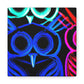Neon Night Owls. NEON Owls Art Canvas