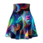 "Neon Rainbow Dreamers" -NEON Unicorns Woman' Skater Skirt