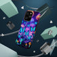 Neon Delight Landscape Neon Butterflies and Mushrooms Premium Art Magsafe Magnet Tough IPhone 13 14 15 Pro Plus Max and Mini in Matte and Glossy Phone cases