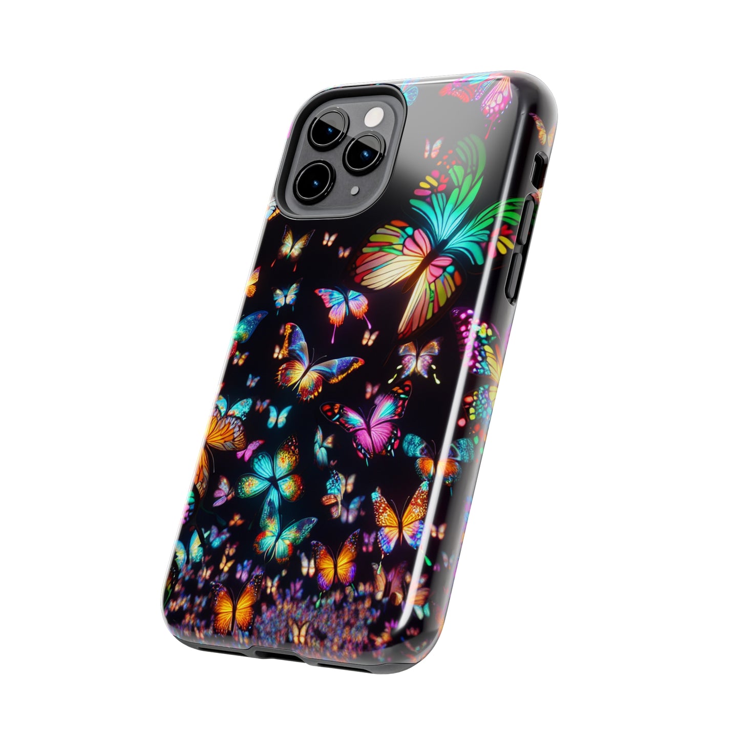 Neon Butterflies Dance NEON Butterflies Tough Phone Case Iphone 6 7 8 9 10 11 12 13 14 SE X XR XS Pro Max Mini Plus