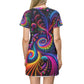 Vigorous Vortical Velvets. Infinity Patterns Womans T Shirt Dress