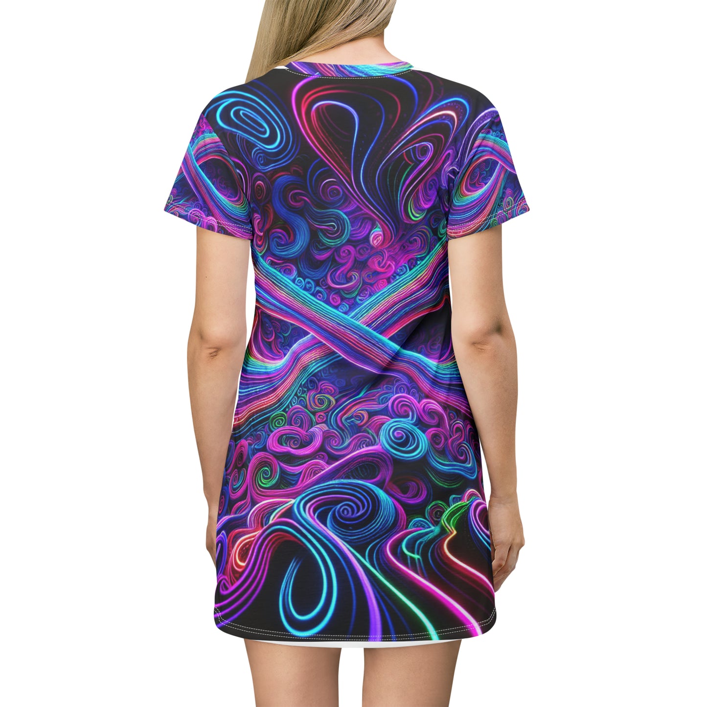 Vivid Neon Infinitude. Infinity Patterns Womans T Shirt Dress