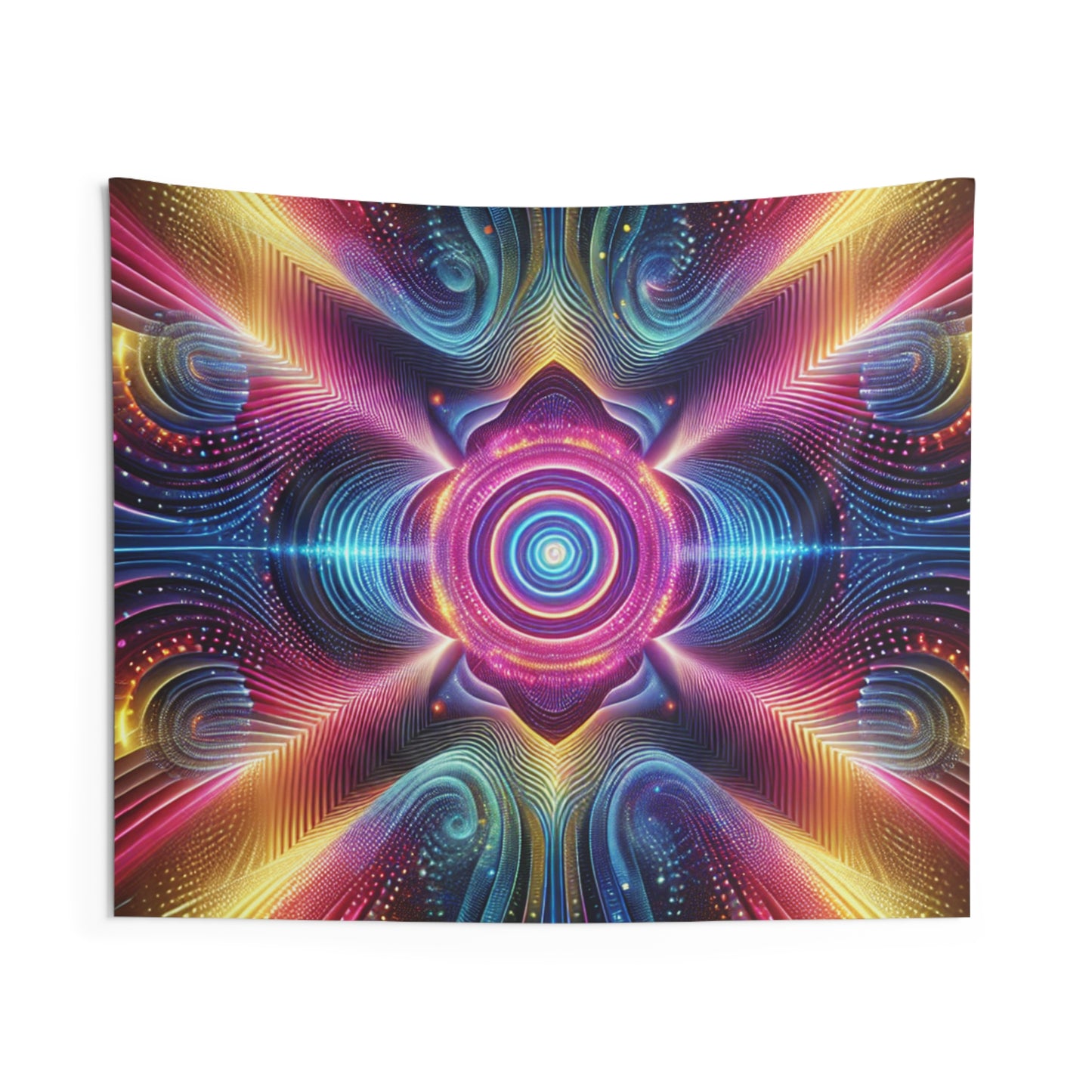 "Psychedelic Oneness". Infinity Patterns Art Tapestry