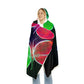 "Neon Flight" - NEON Butterflies Art Hooded Snuggle Blanket