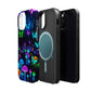 Neon Spectacle. Neon Butterflies and Mushrooms Premium Art Magsafe Magnet Tough IPhone 13 14 15 Pro Plus Max and Mini in Matte and Glossy Phone cases