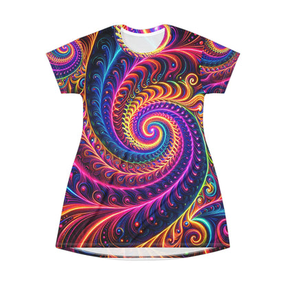 Neonful Infinity Hypnosis. Infinity Patterns Womans T Shirt Dress