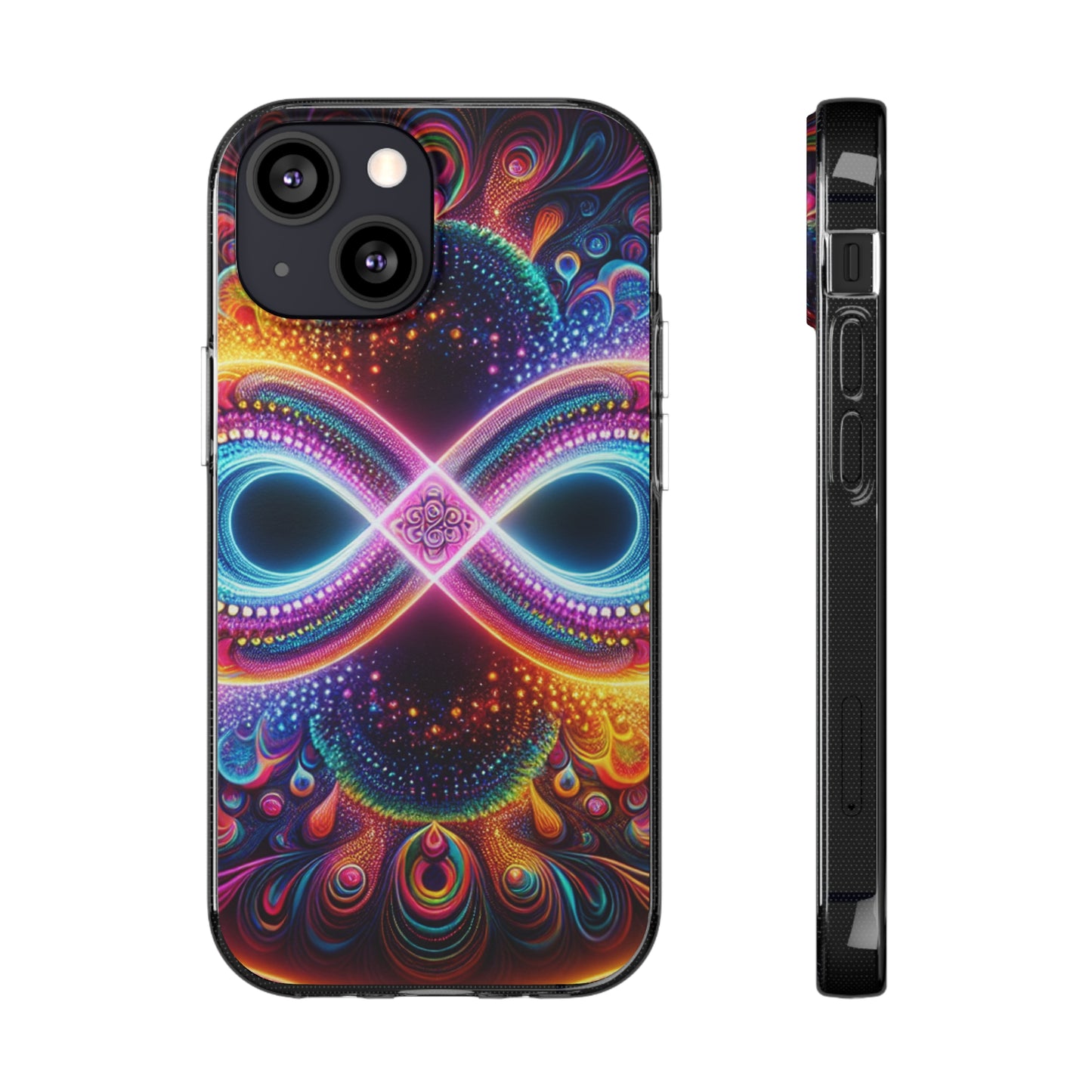"Neon Psychedelic Infinity" Infinity Patterns Art Polycarbonate Phone Case